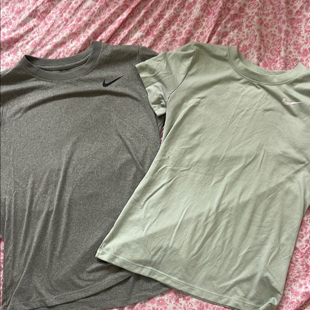 Nike Gray and Light Green T-Shirts
